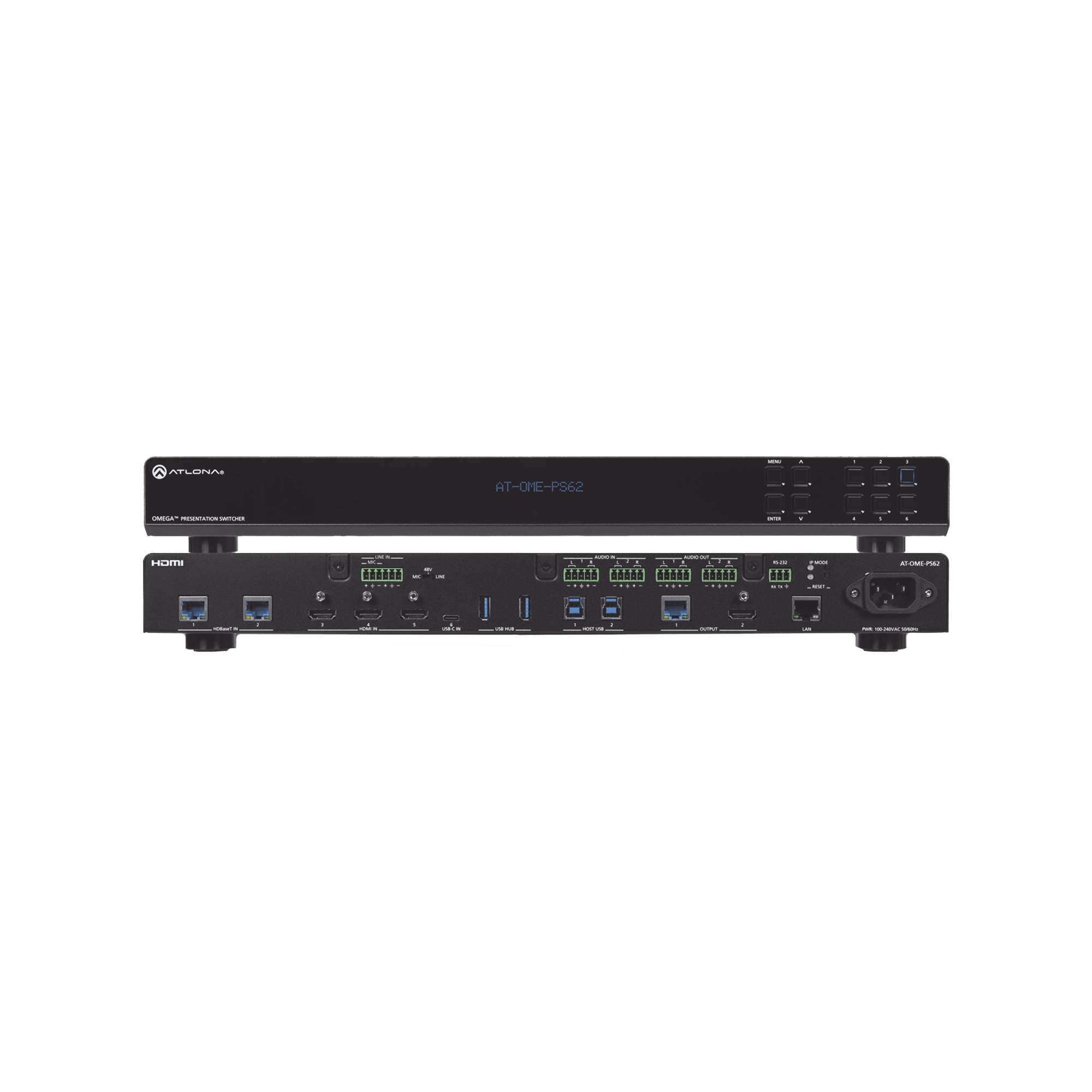 OMEGA Switch Matriz 6x2 de AV Multiformato con Entradas HDMI, HDBaseT ...