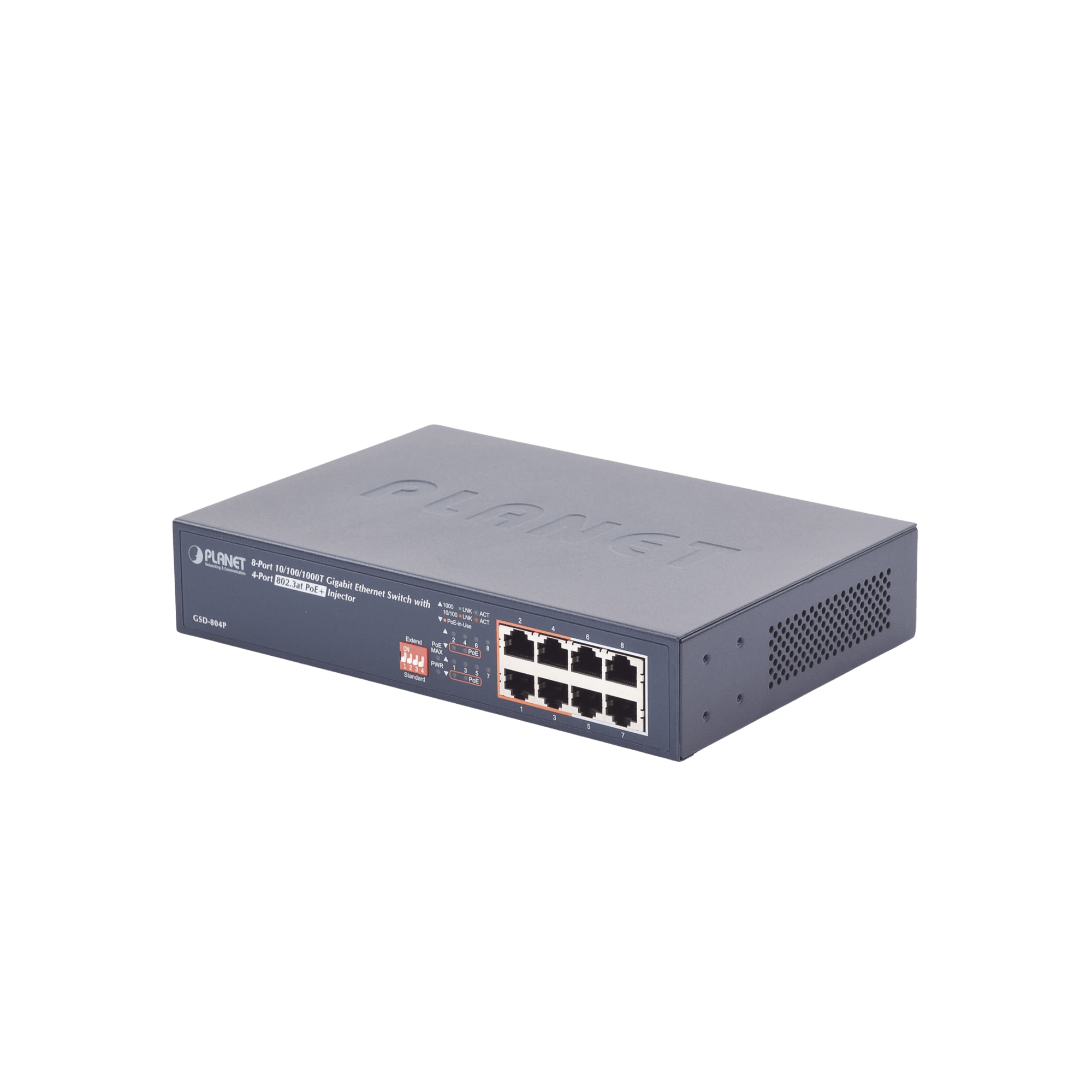 Switch PoE no Administrable, 8 Puertos 10/100/1000 Mbps con 4 Puertos ...