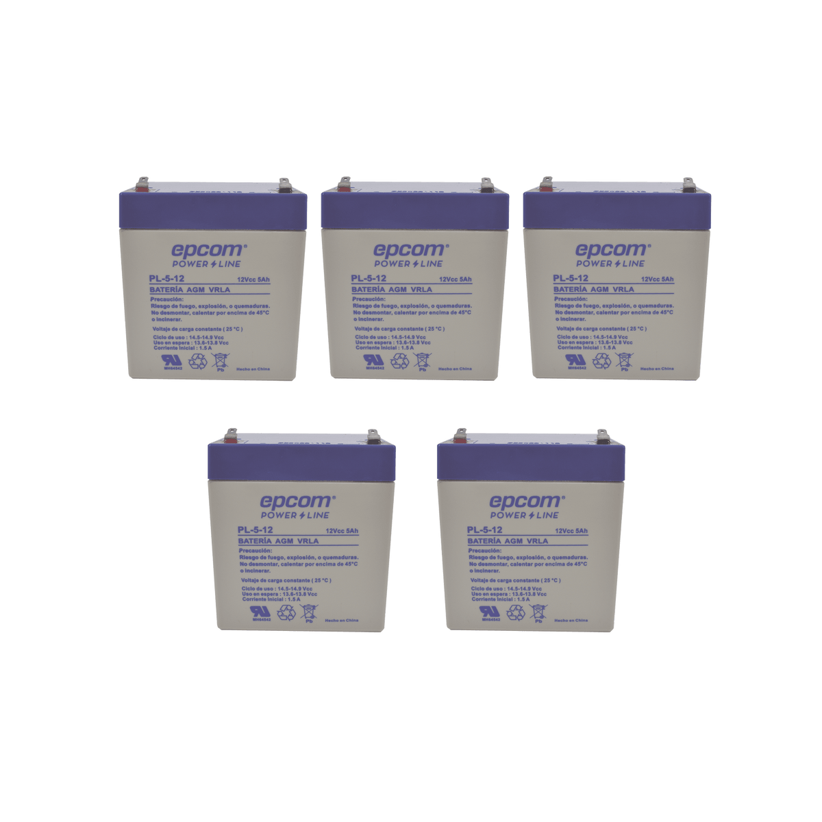Paquete de 5 Baterías PL-5-12, Ahorre $ con este KIT – ProLink