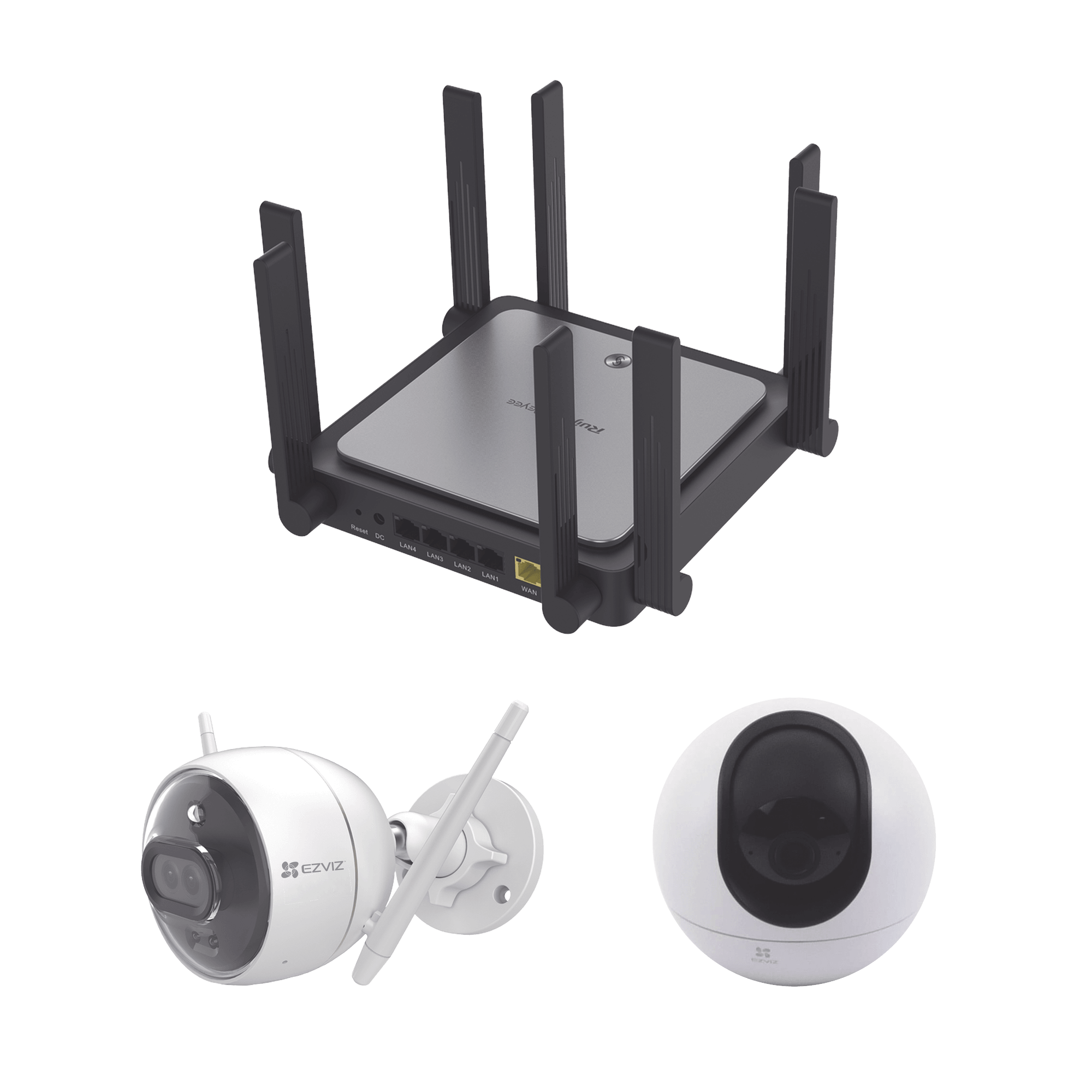 Kit de Router Ruijie Con Cámara EZVIZ / I Incluye 1 PZA CS-C6 / 1PZ C3 ...
