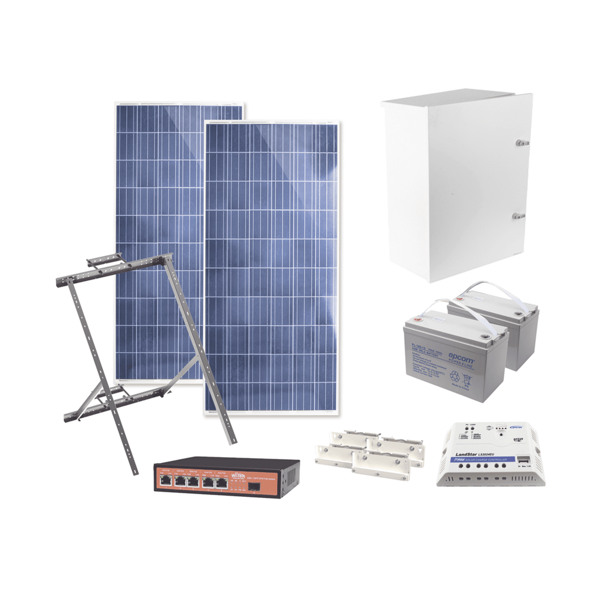 Kit Solar Witek de 28 W con 5 Puertos PoE 802.3 af y PoE Pasivo 24 V p ...